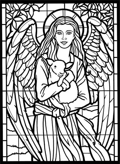 angels stained glass coloring book dover stained glass coloring book Doc